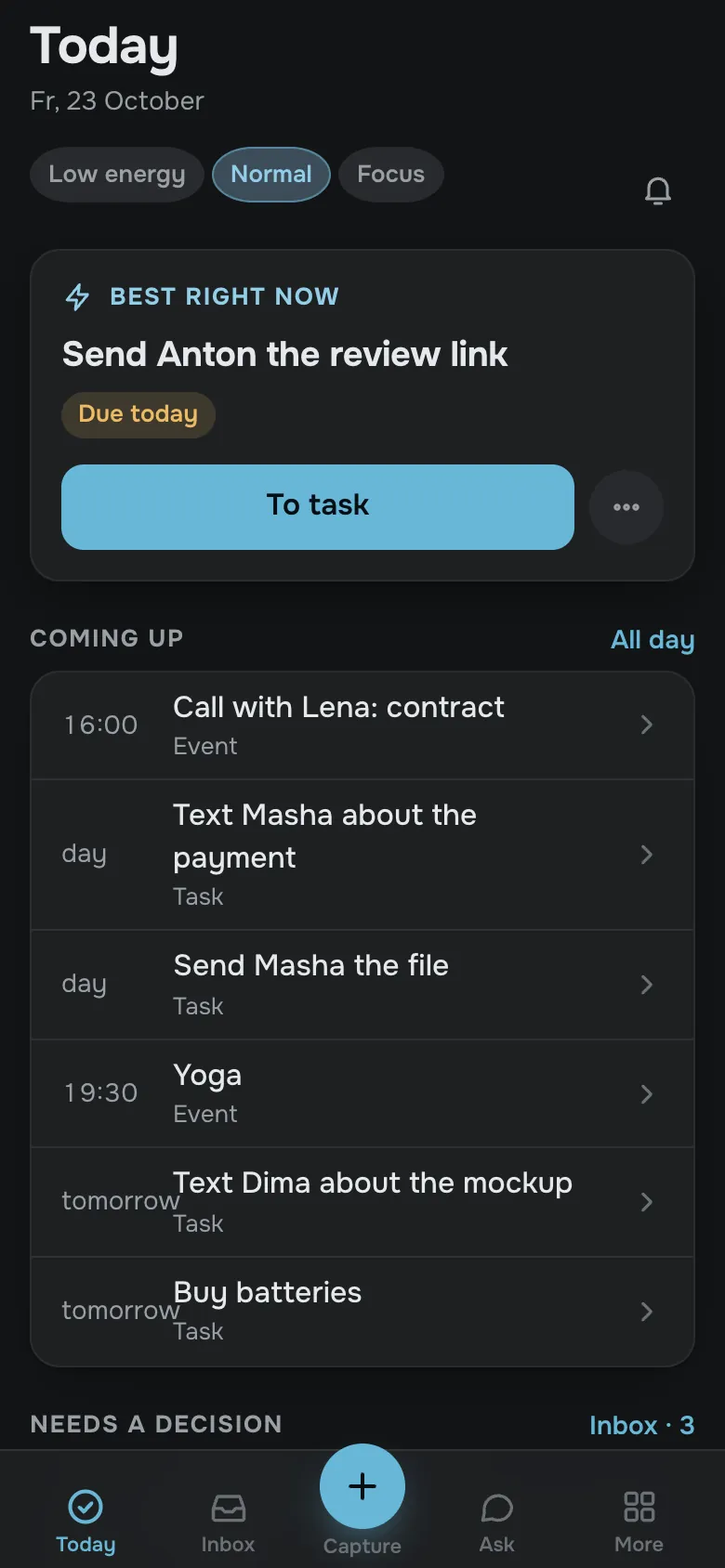 Today: one step instead of a list