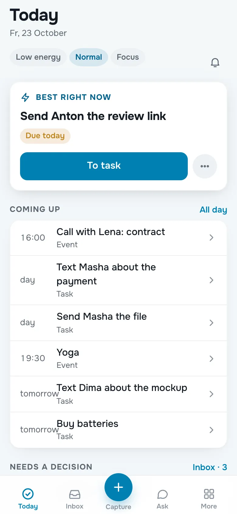 Today: one step instead of a list